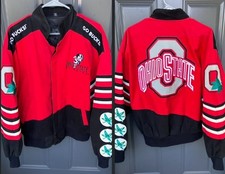 Vintage Ohio State Buckeyes Leather Gallery Varsity Jacket Mens L Red Black NCAA picture