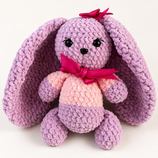 Handmade One-of-a-Kind Knitted Bunny – OOAK Artist Creation – 9 Inches picture