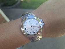 MEN'S STAINLESS STEEL CONCORD SARATOGA 38mm WHITE FACE 7.5
