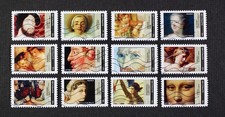 FRANCE 2022, Famous Paintings, Complete set of 12 Used stamps picture