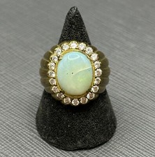 Vintage moonstone and Crystal old bronze Stunning Wonderful unique Ring picture