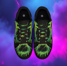 Men's Low-Top Eu Leather Sneakers (Eu 46/ US 12/UK 11.5) — Neon Green Toxic Drip picture