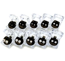 Unisex 3mm - 12mm Round Cubic Zirconia Pierced Surgical Steel Stud Earring picture