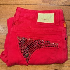 Authentic Robin's Jeans Hand Studded Rhinestones with Keys picture