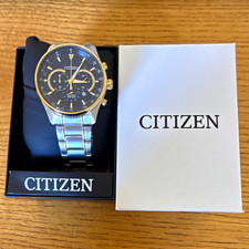 Citizen Chronograph AN8194-51L Two Tone Blue Gold Watch BNIB Wrapped New Tag picture