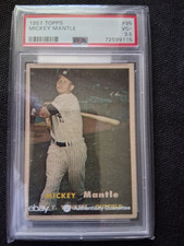 1957 TOPPS BASEBALL # 95 MICKEY MANTLE PSA 3.5 picture
