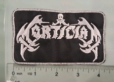 Mortician Band Logo White Border Patch Embroidered Sew On picture