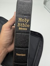 1942 A.J. Holman KJV Holy Bible Genuine Morocco Leather Concordance Case picture