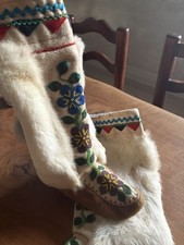 Authentic Beaded Indigenous Moccasins picture