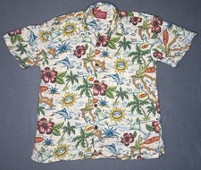 Vintage Die Trying Baja Mex Mens Sz Large  Hawaiian Short Sleeve Button Up Shirt picture
