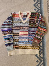 BEAMS Plus x Jamieson's of Shetland Fair Isle Patchwork V Neck Sweater JP Medium picture