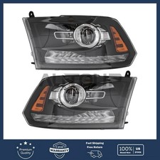 For 2013-2018 Dodge Ram 1500 2500 3500 LED DRL W/Projector Black Headlights picture