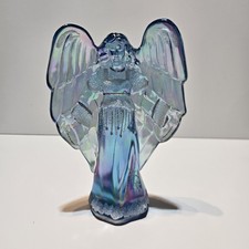 Fenton Gloria Angel Ice Blue Iridescent 95th Anniversary Signed R Buskirk 2000 picture