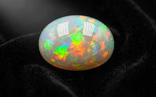 GGTL Certified 4.7 Ct Natural Ethiopian Welo Multi Fire Opal Oval Cabochon Loose picture