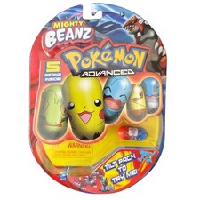 2004 Pokemon Advanced Mighty Beanz 5 Pack SEALED Vintage Rare Near Mint picture