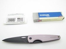 Vintage Schrade USA Viper SQ224 Black Stainless Linerlock Folding Pocket Knife picture
