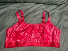 Torrid Curve Red Pleather Wireless Bralette Bra Size 2 (18-20). picture