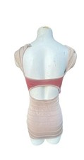 bebe Bandage Dress Cutout Bodycon Tan Red picture