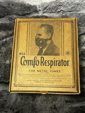 MSA Comfo Respirator 1930s Type AC w/ Original Box & Filters Vintage BM 2101 picture