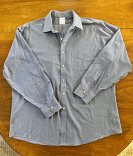 Brooks Brothers Regent Fit Blue Check Supima Cotton Non-Iron Stretch Shirt 17 34 picture