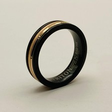 Triton Tungsten Carbide TC 850 14k Black And Rose Gold Wedding Band Ring Size 10 picture