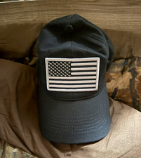 Men's Black Baseball Cap USA Flag Patch Adjustable Cotton Canvas and 1 grey picture