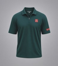 UNIQLO RF Roger Federer Polo Zip Up Tennis Shirt GREEN US Open 2026 Size M picture