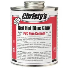 Christy's Red Hot Blue Glue PVC Pipe Cement 4 oz Fast Set Adhesive picture