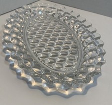 Vintage Fostoria Cubist American Glass Relish Dish Serving Tray 11