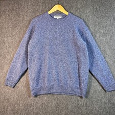 Vintage Antartex Blue Pure Scottish Wool Crewneck Sweater Men Medium Grandpacore picture