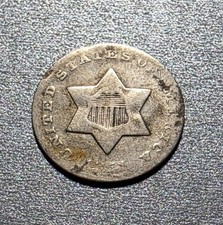 1851 O Three Cent Silver New Orleans Mint 3 Cents 1851-O Trime picture