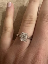 1.56 ct Radiant Lab Diamond IGI cert. E VVS2 Ring 14k White Gold Size 5.5 US picture