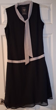 1920s/30s Style Black drop waist sleeveless lined dress S/M NWT picture