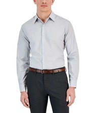 Club Room Regular-Fit Dress Shirt Men's L 16-16.5 Misty Harbor Solid Long Sleeve picture