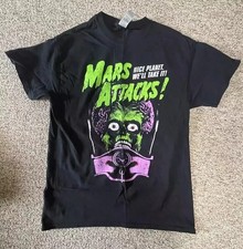 Vintage Mars Attacks Black cotton T Shirt All Size S 5XL Gift For Fans picture
