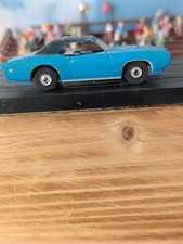 Vintage 1969 Aurora HO ThunderJet T-Jet Pontiac GTO Blue Black Roof Slot Car picture