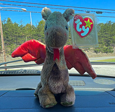 Ty Beanie Babies misprint Scorch Dragon Plush Retired 1998 Vintage picture