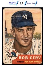 1953 TOPPS BOB CERV 210 GOOD MCG 2 RC BASEBALL NEW YORK YANKEES picture