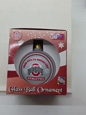 Vintage FOCO Ohio State Buckeyes Glass Ball Ornament New In Box NIB Kmart Tag picture