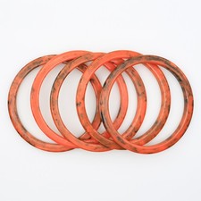 Vintage Bakelite Orange Black Marbled Stack Bangle Bracelets Set of 5 1930s picture