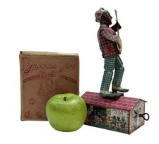 MARX Jazzbo Jim w Bajo Vintage 1921 Tin Wind-Up Toy in Working Condition w Box picture