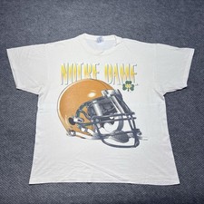 Vintage 1990S Notre Dame University Fighting Irish T-Shirt XL Rare Men’s White picture