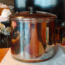 Revere Ware 8 Qt Stainless Steel Stockpot w/ Lid Double Handles 94e picture