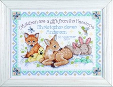 Design Works Crafts Counted Cross Stitch, Woodland Baby Sampler, 12 by 13 inches picture