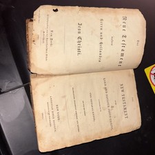 1868 American Bible Society New Testament  (English & German On Each Page) picture