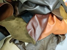8 lb Bulk Scrap Leather Trimmings, Cowhide Remnants, Premium Leather picture