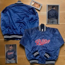RARE VTG 90s The Babe Movie Promo Bomber Jacket Babe Ruth New York Yankees Sz XL picture