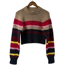 Current Elliott Moonshine Sweater Striped Crop Boxy 0 Pullover Colorblock picture