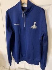 NFL Super Bowl XLVII Mens Sz L Official Licensed Blue 1/4 zip Jacket Pullover picture