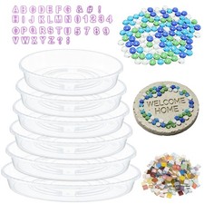 6 Size Reusable DIY Stepping Stone Mold Kit, Mosaic Tiles Carving Tools Creat... picture